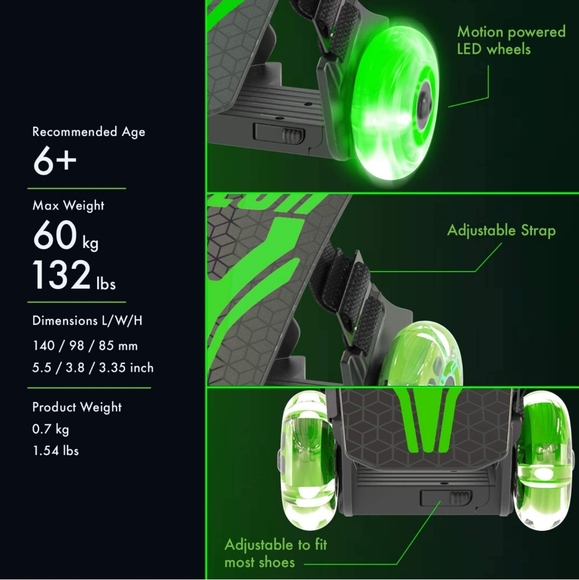 Yvolution Neon Street Rollers Neon Green & Neon Pink - Picture 5 of 12